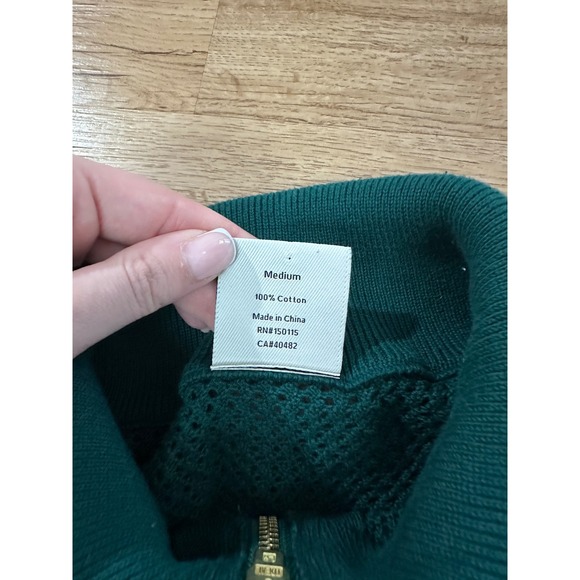 Varley Women's Medium Green Calva Half-Zip Knit sweater - Picture 4 of 4